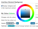 Baltic Amber Themes and Schemes settings with a color picker