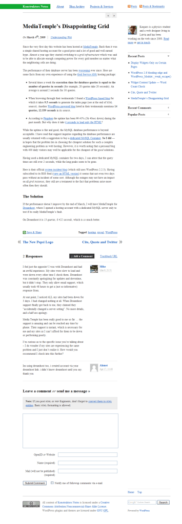 Konstruktors Notes post view design on April 2009