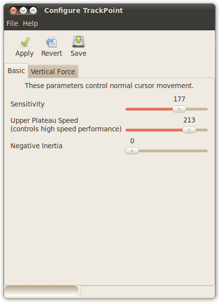 Configure TrackPoint sensitivity and speed in Ubuntu