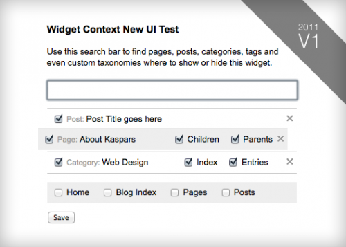 Widget Context UI Update 2011, Version 1