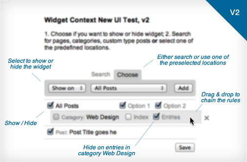 Widget Context UI Update, Version 2