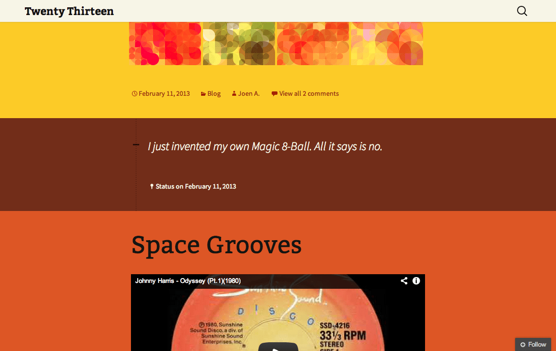 Twenty Thirteen WordPress Theme