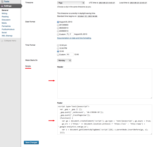 Script Helper plugin for WordPress