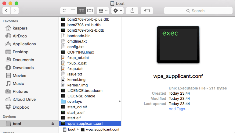 WiFi WPA Supplicant Config on SD Card