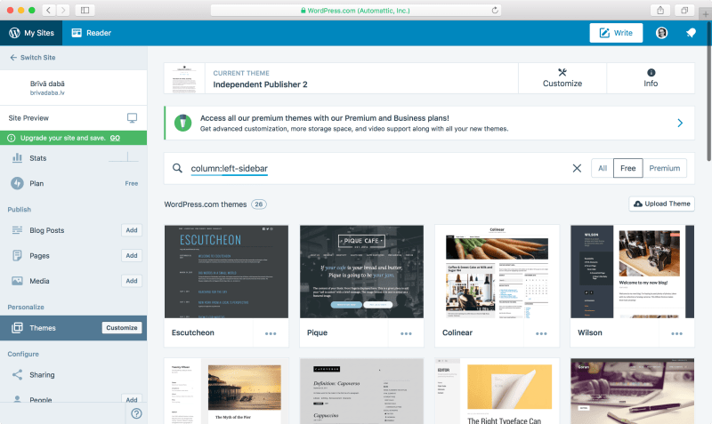 WordPress.com upsells