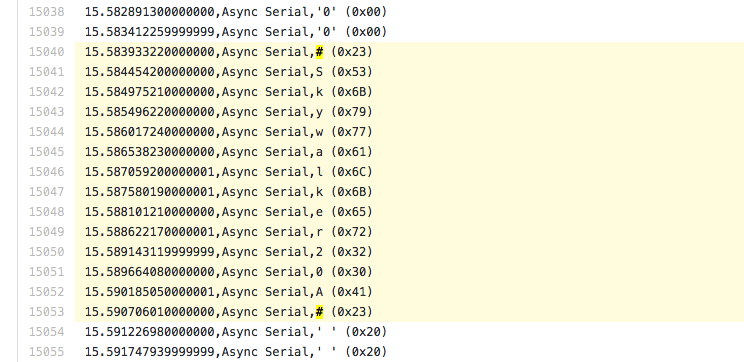 Bytes in UART Traffic During FVT Firmware Update