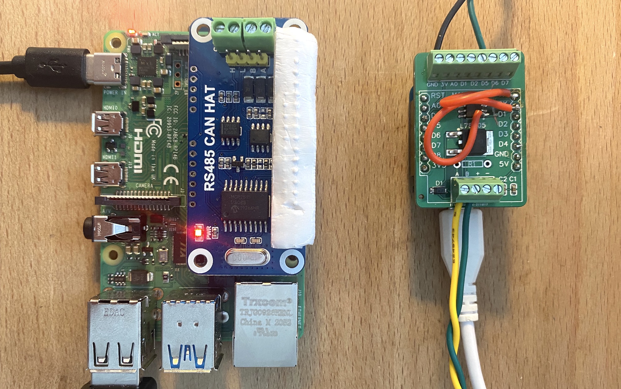 Era node using ESP8266 (Wemos D1 mini) connected to Raspberry Pi over RS485